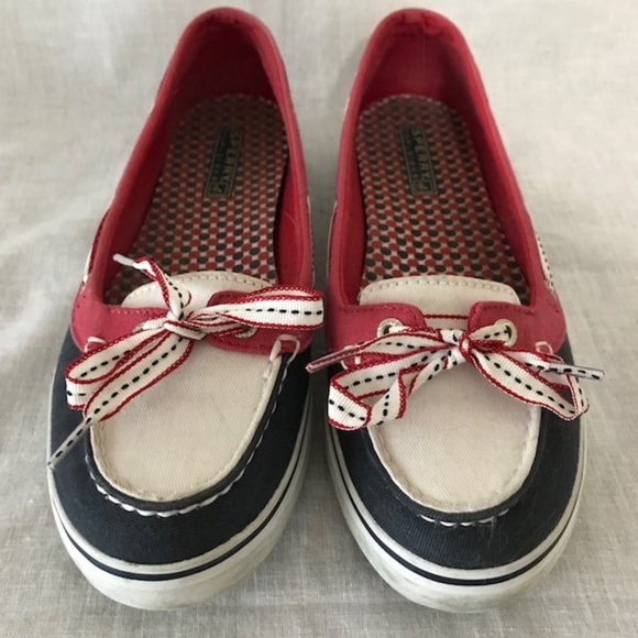 Sperry Shoes - Sperry Top Sider Red White & Blue Shoes Size 8